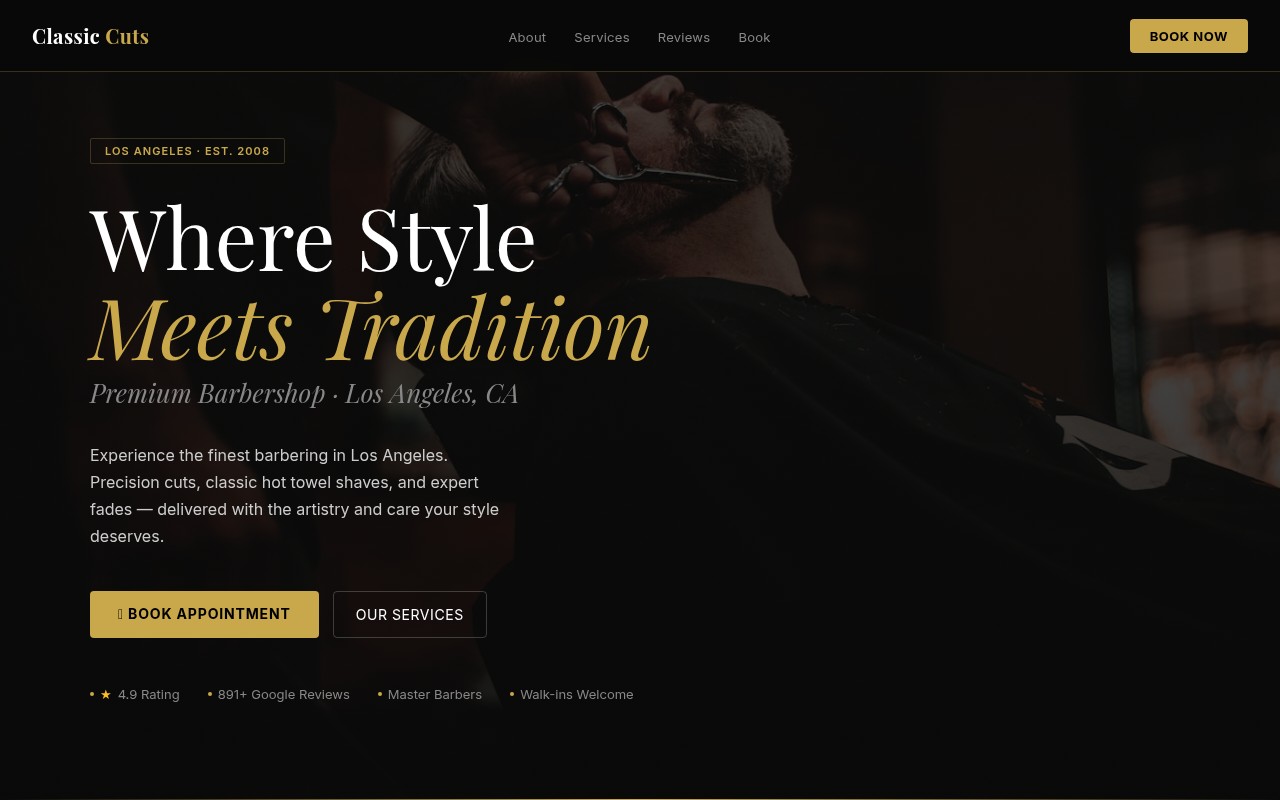 Barbershop website demo