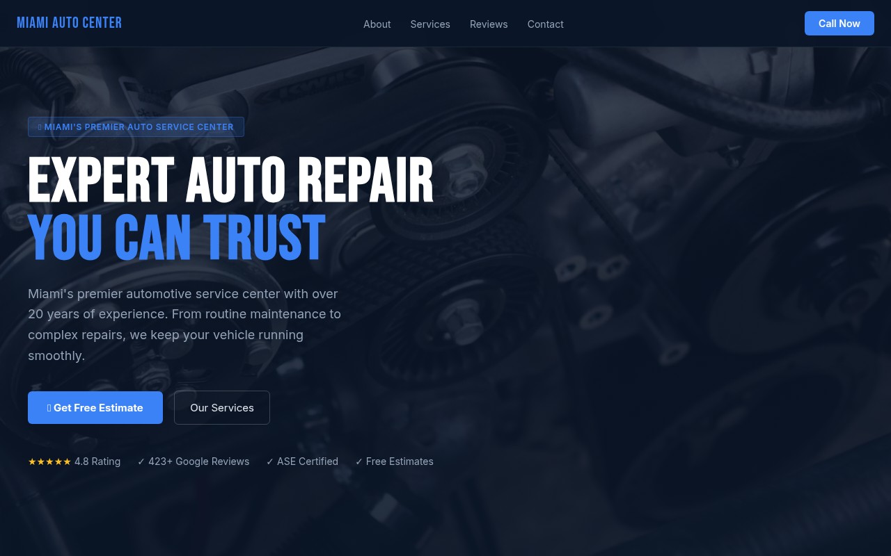 Auto repair website demo
